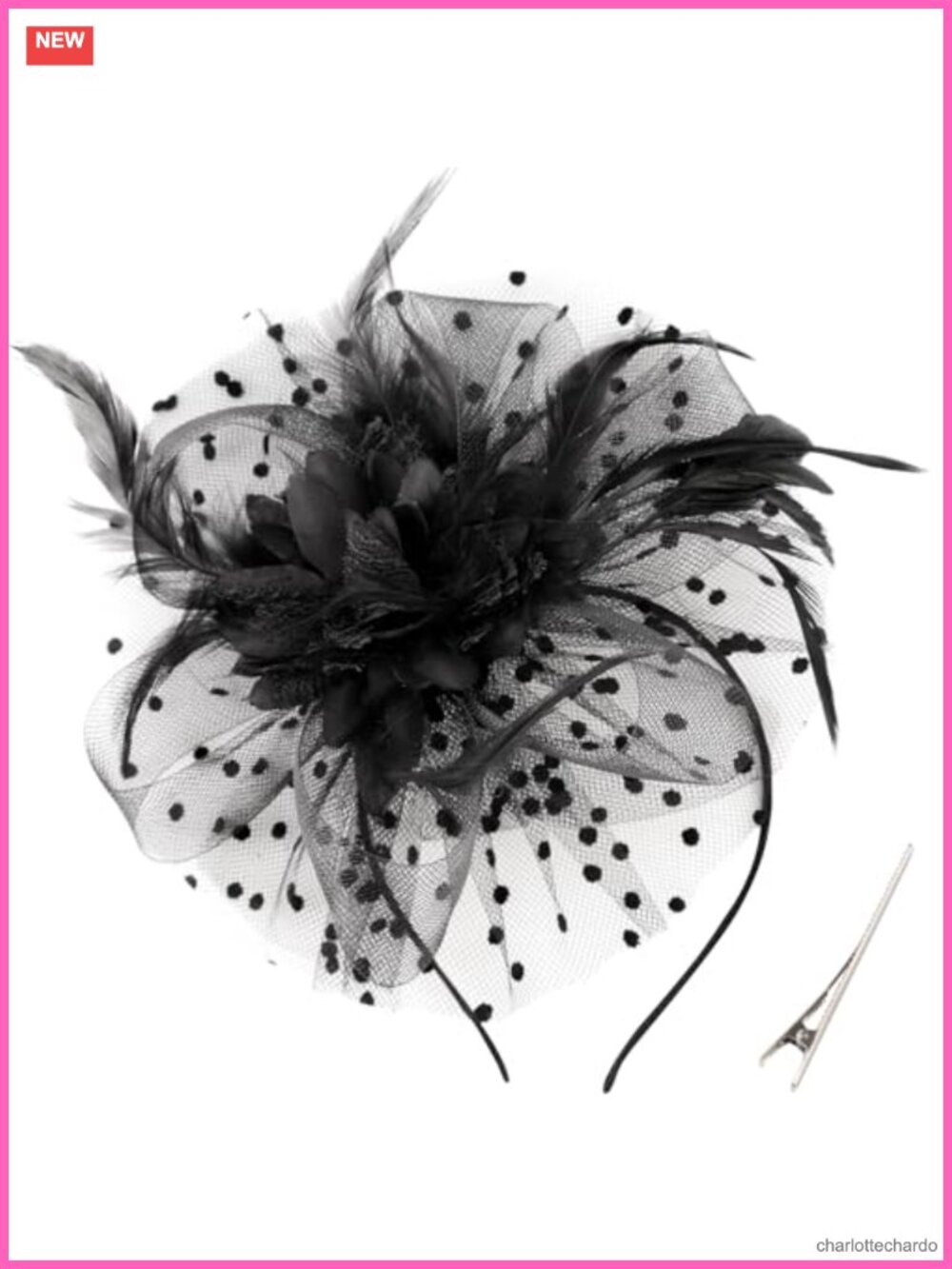 Fascinators Hat Feather Headband Tea Party Headwear with Clip Flower